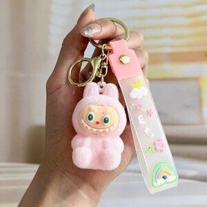 New Cute Pink Laboo Bunny Keychain